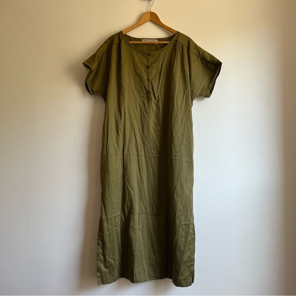 NWOT Gravel And Gold Savio Dress in Gras - Picture 7 of 16
